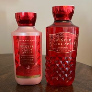 Bath & Body Works Winter Candle Apple body set